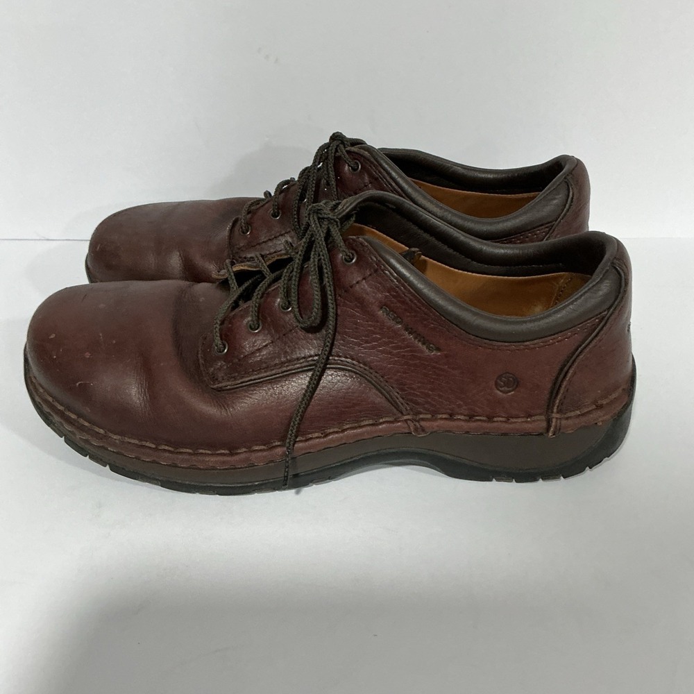 Red Wing Safety Toe Shoes 6704 Mens Shoes 9.5 Brown Leather Work Slip Resistant - Picture 3 of 9